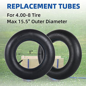 GICOOL 4.80/4.00-8 Replacement Inner Tube, 2 Pack with TR-13 Valve Stem, Heavy Duty, for Hand Truck Wheelbarrow Garden Utility Wagon Go Cart Lawn Mower