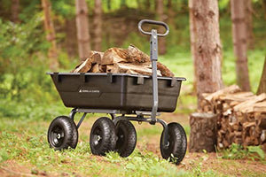 Gorilla Carts GOR6PS Poly Yard Dump Cart, Heavy-Duty Convertible 2-in-1 Handle, 1-(Pack), Black