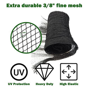 POYEE Pond Netting for Leaves - 15x20 Ft, Pool Leaf Cover Net with Small Fine Mesh - Protecting Koi Fish from Birds, Cats - Stakes Included.