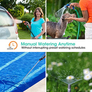 Outdoor Garden Hose Faucet Timers, Programmable Water Sprinkler Timer with Rain Delay/Manual/Automatic Drip Irrigation and Lawn Watering System for Yard , 1 Outlet