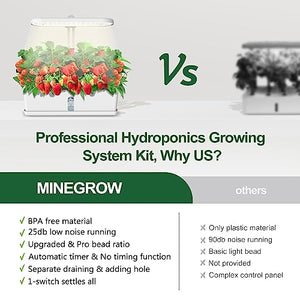 Indoor Garden with Plant Grow Light: Hydroponics Growing System 10 Pods - Home Garden Starter with Smart Pump - House Kitchen Gift for Vegetable Flower