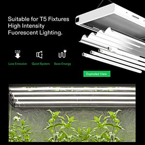 VIVOSUN T5 Grow Light Bulbs 2 Ft, 24W 6500K HO Fluorescent Tubes Light Bulbs, Cool White T5 Bulb for 22-Inch T5 Light Fixtures, T5 Grow Lights for Indoor Plants, Pack of 5