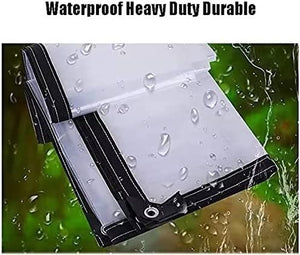 Transparent Waterproof Tarpaulin - with Eyelets 4x6 FT,with 1 Rolls Ropes,Plant Cover Poly Tarp for Garden Rainproof Covering Garden Plant Outdoor