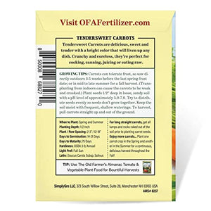 The Old Farmer's Almanac Heirloom Carrot Seeds (Tendersweet) - Approx 2600 Seeds - Non-GMO, Open Pollinated