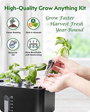 GardenCube 166pcs Hydroponic Pods Kit: Grow Anything Kit with 40 Grow Sponges, 40 Grow Baskets, 40 Grow Domes, 40 Pod Labels, 6 A&B Plant Food - Compatible with Hydroponics Supplies from All Brands