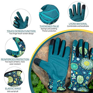 isilila Womens Gardening Gloves with Touch, Superior Grip Garden Work Gloves for Weeding, Planting, Digging and Pruning