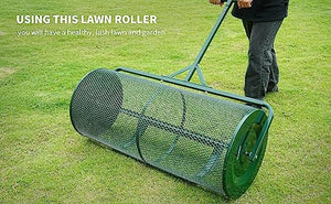 KENDIYAS Lawn & Garden Spreaders - 44 Inch Compost Spreader with Improved T Shape Handle - Spreader for Top Dressing Compost, Fertilizer, Mulch and Soil-Strong and Lightweight Material for Basket