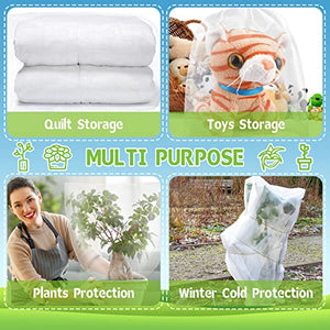 6 Pcs Plant Covers Freeze Protection Winter Plant Film Cover Plastic Clear Plant Shelter Bags Waterproof Frost Cloth for Outdoor Plants Greenhouse Garden Rain Frost Protection (27.6 x 43.3 Inch)