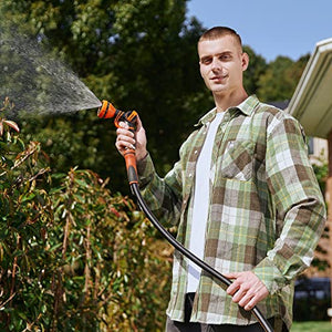 Giraffe Tools Garden Hose 25ft x 5/8", Water Hose Heavy Duty, Flexible, Lightweight Hybrid Hose with Swivel Grip Handle, Male to Female Fittings