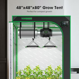 VIVOSUN S448 4x4 Grow Tent, 48"x48"x80" High Reflective Mylar with Observation Window and Floor Tray for Hydroponics Indoor Plant for VS4000/VSF4300