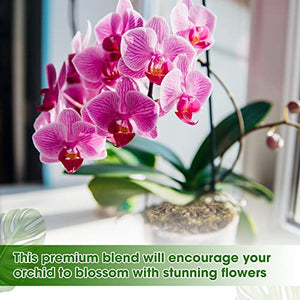 DUSPRO 2QT Orchid Potting Mix with Moss Pine Bark Mulch Perlite Stone & Coco Peat Natural Ingredients, Orchid Repotting Kit Drainage Indoor Potting Medium Great for Plant Root Climbing & Expanding