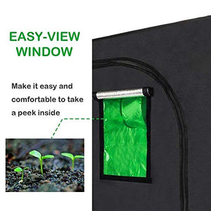 CoolGrows 2-in-1 60" x48" x80" Mylar Reflective Grow Tent for Indoor Hydroponic Growing System with Easy View Window and Floor Tray (60" x 48" x 80")