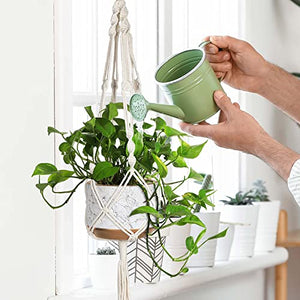 MIPON 3 Pack Macrame Plant Hanger Indoor Hanging Planter for Plants Holder with 3 Hooks, Different Size for Boho Home Decor,Ivory