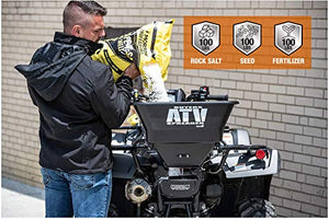Buyers Products ATVS100 ATV Broadcast Spreader, All-Purpose Spreader for Salt, Seed & Fertilizer, 100 lb. Capacity W/ Rain Cover, ATV/UTV, Deer Feed Spreader, Salt Spreader, Lawn & Garden Spreader