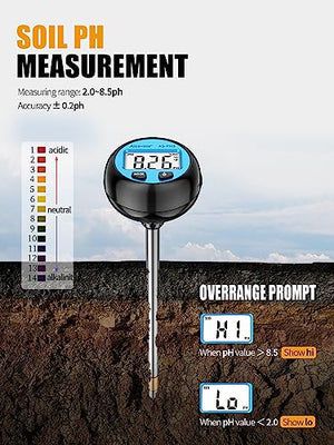 Aicevoos Digital Soil Moisture Meter for Plants, Soil PH Meter, 3 in 1 Soil Moisture Meter, Soil PH Tester Soil Hygrometer Sensor for Gardening, Farming and Indoor Plants Outdoor Plants