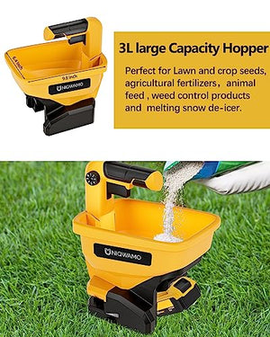 Uniqwamo Handheld Power Spreader for Dewalt 20V/60V Li-ion Battery, Available Year-Round, Grass Seeds, Rock Salt (Battery not Included)