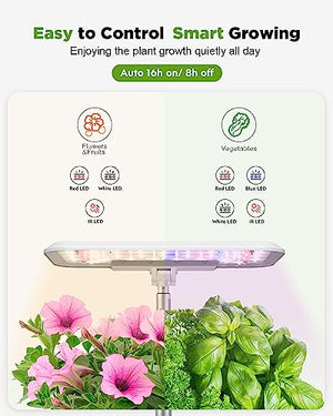 Hydroponics Growing System Indoor Garden: 8 Pods Herb Garden Kit Indoor with LED Grow Light Quiet Smart Water Pump Automatic Timer Healthy Fresh Herbs Vegetables - Hydroponic Planter for Home Kitchen