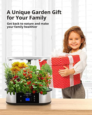 WiFi 12 Pods Hydroponics Growing System with APP Controlled, JustSmart Indoor Garden Up to 30" with 48W 120 LED Grow Light, Silent Pump System, Automatic Timer for Home Kitchen Gardening, GS1 Max