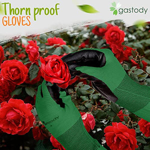 Gastody™ Long Sleeve Gardening Gloves Women and Men Size L- Long Cuff Garden Gloves, Multipurpose Heavy Duty Outdoor and Indoor-Thorn Proof Gardening Gloves Protective Work Rose Pruning Gloves