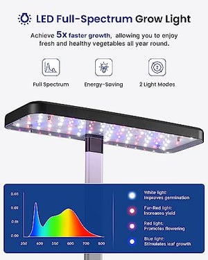 iDOO WiFi Hydroponics Growing System, Indoor Gardening System with LED Grow Light, APP Controlled Auto-Timer, Pump System, Smart Garden for Home Kitchen Gardening, 8 Pods, Height Up to 13.6"