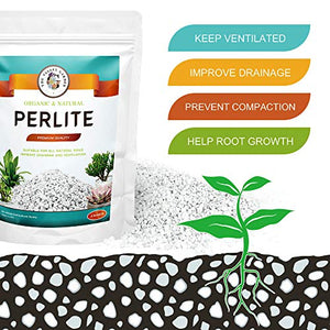 THE VALLEY GARDEN Organic Perlite for All Plants, All Natural Horticultural Soil Additive Conditioner Mix, Improve Drainage and Ventilation, Help Root Growth (2 Quarts)