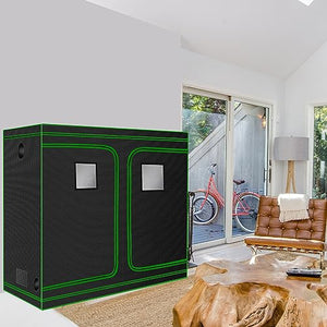 MELONFARM 4x8 Grow Tent, 96"x48"x80'' High Reflective 600D Diamond Mylar Canvas with Observation Window and Floor Tray for Hydroponic Indoor Plant Growing