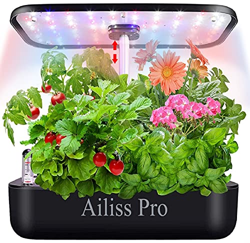 Hydroponics Growing System 12 Pods Herb Garden Indoor Herb Garden Starter Kit Auto Smart Garden Planter with Cycle Timing Function and Adjustable LED Lighting,Aeroponics Growing System,Herb Grower