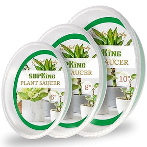 SupKing Plant Saucers 9 Packs of 6inch 8inch 10inch,Durable Clear Plastic Drip Tray Thicker Sturdier Plant Pot Saucers Stronger Flower Pot Tray for Indoors & Outdoors