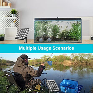 NFESOLAR Solar Pond Aerator, 2 Modes Battery Powered Solar Aerator for Ponds Outdoor, Solar Aquarium Air Pump Pool Aerator for Small Fish Pond Stock Tank Hydroponics Wildlife