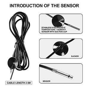 HaveWin Inline Duct Fan with Temperature Humidity Controller and Sensor Probe, Ultra-Quiet Duct Booster Fan for Heating and Cooling System, for Grow Tents, Kitchens, Dining Rooms (8 Inch）