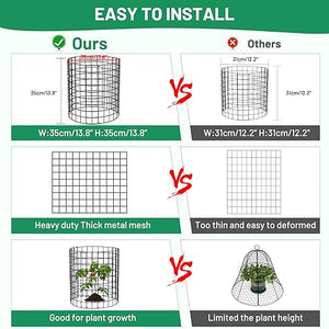 Keten 5 Pack Plant Protector from Animals, 15pcs Metal Mesh to Keep Animals Out, 13.7'' Dia x 13.7'' H Plant Cages, Garden Protection Bunny Barricades from Chicken Squirrels for Flowers & Vegetables…