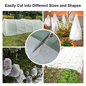 Kikhope Plant Covers Freeze Protection, 3 Packs 5ft x 10ft Floating Row Cover Garden Non-Woven Fabric Plant Cover Frost Blankets for Cold Weather, Overheat Prevention, Insects Barrier, White