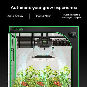 VIVOSUN Smart Grow System with AeroLight A100SE 100W LED Grow Light with Circulation Fan, AeroZesh S4 4-inch 208 CFM Inline Duct Fan, and GrowHub E42A Temperature & Humidity WiFi-Controller