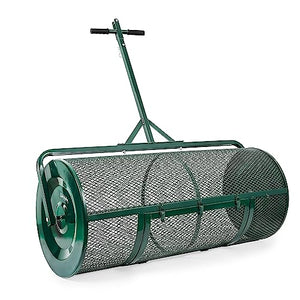 KENDIYAS Lawn & Garden Spreaders - 44 Inch Compost Spreader with Improved T Shape Handle - Spreader for Top Dressing Compost, Fertilizer, Mulch and Soil-Strong and Lightweight Material for Basket