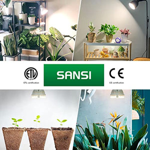 SANSI LED Grow Light Bulb for Seeds and Greens, Full Spectrum 10W Grow Light (150 Watt Equiv) with Optical Lens for Indoor Plant, High PPFD, E26 Base, 3-Pack