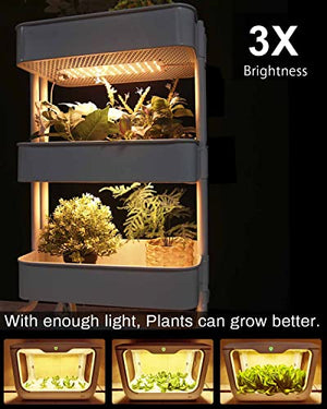 APLANT Grow Light, 20W Ultra-Thin LED Grow Lights for Indoor Plants Full Spectrum, 6/10/12H Timer Plant Light, 132 LEDs Under Cabinet Plant Growing Lamp Strip for Seedlings, Veg, Flowers (2pcs)