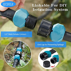 Secbulk Flat Soaker Hose for Garden Beds 10 25 50 75 ft, 75" Linkable Drip Irrigation Hose Save 80% Water, Leakproof Watering Hose with Holes