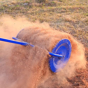 BILT HARD Peat Moss Spreader, 24 in Compost Spreader for Lawn and Garden, Heavy Duty Metal Mesh Basket Topdressing Roller, Spreading Dirt, Mulch and Soil