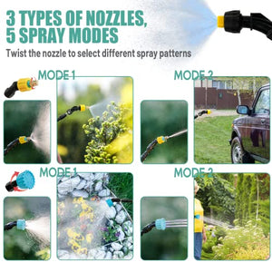 Battery Powered Garden Sprayer with 3 Mist Nozzles, 1.35 Gal Lawn Water Sprayer with USB Rechargeable Handle and Telescopic Wand, Portable Electric Sprayer with Shoulder Strap for Gardening, Cleaning