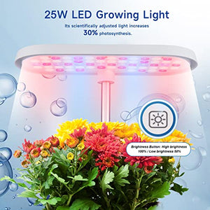 Hydroponics Growing System 8 Pods, Indoor Herb Garden, Plant Growing Gardening kit, 25W 3 Color Plant Growth Light, Smart Cycle Timing Function, Up to 7in Height, Gift for Family Home Kitchen