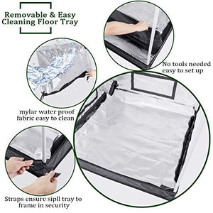 Growtent Garden 96”x96”x80” Grow Tent, Reflective 600D Mylar,Hydroponic Grow Tent with Observation Window and Floor Tray for Indoor Plant Growing