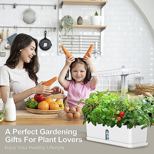 Indoor Garden with Plant Grow Light: Hydroponics Growing System 10 Pods - Home Garden Starter with Smart Pump - House Kitchen Gift for Vegetable Flower