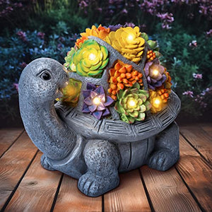 Grandma Gifts, Large Solar Garden Statues Outdoor - Turtle Gifts for Grandma from Granddaughter, Solar Turtle Statue Garden Decor, Grandma Gift for Christmas, Outdoor Decorations for Patio Backyard