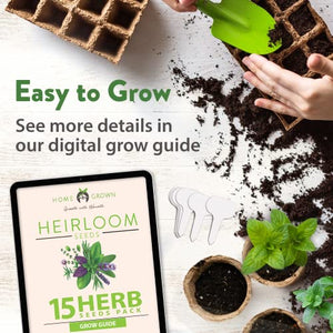 15 Culinary Herb Seeds - Heirloom & Non GMO - High Germination Rate - Seeds for Planting Indoor Hydroponic or Outdoor Herbs Garden | Gardening Gift Men Women Gardeners - Basil, Cilantro, Mint