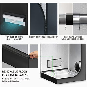 TopoGrow Hydroponics 48"X24"X72" Indoor Grow Tent Diamond Reflective Mylar 4'X2' Grow Tents House Dark Room with Floor Tray Indoor Gardening for Indoor Plant Tent Growing System