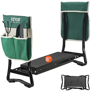VEVOR Folding Garden Kneeler and Seat Heavy Duty, Widened 8" EVA Foam Pad, Portable Garden Stool with Tool Bags, Gardening Bench to Relieve Knee & Back Pain, Great Gifts for Seniors, Women, Parents
