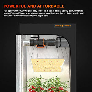 2023 Newest Spider Farmer SF1000D LED Grow Light with Samsung LM301B Diodes Deeper Penetration & IR Lights Full Spectrum Growing Lamps for Indoor Plants Seedlings Vegetables Flowers 3x3/2x2 Grow Tent