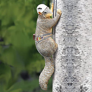 WHAT ON EARTH Climbing Squirrel Figurine - Garden Decor for Outside, Yard Art Squirrel Gifts, Funny Tree Climber Statue Outdoor Decor