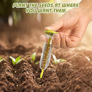 Fecsam 17 Pack Seed Planter Tool Set, Hand Seeder, Mini Sowing Seed Dispenser Sower, Seedlings Dibber and Widger, Ideal Gardening Tools for Planting Vegetables, Flowers