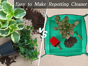 Plant Repotting Mat for Indoor Plants Potting Soil Mix, Waterproof Plant Repotting/Potting Tray, Potting Mat Gardening Tray Accessories for House Plants Succulents Cactus Bonsai Pots (26.8" x 26.8")
